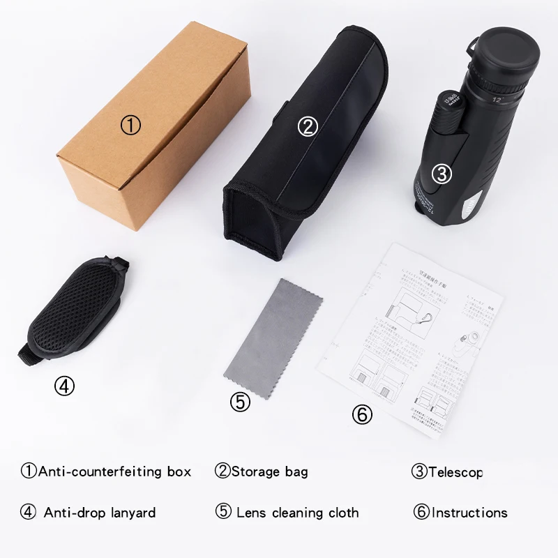 Монокуляры LUXUN для наблюдения за птицами мощный портативный бинокль 12-36X55 мячей