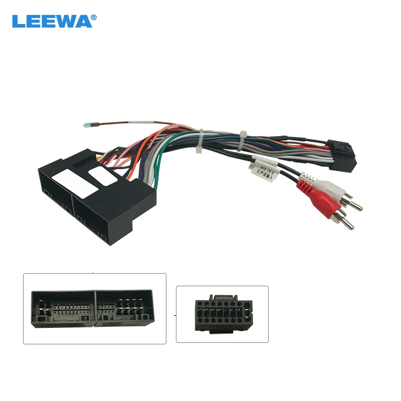 

LEEWA Car 16PIN Radio Wiring Harness Adaptor With RCA Audio Heads For KIA Carens IX35 K2/K3/K4/K5 Power Calbe Wire Plug Harness