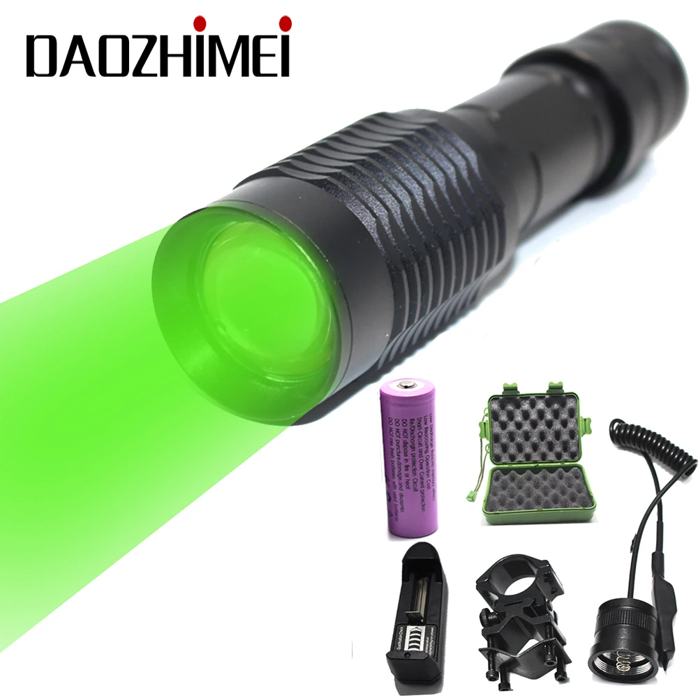 Светодиодный охотничий фонарик Zoom green/red 1 режим Рабочий фонарь зарядное