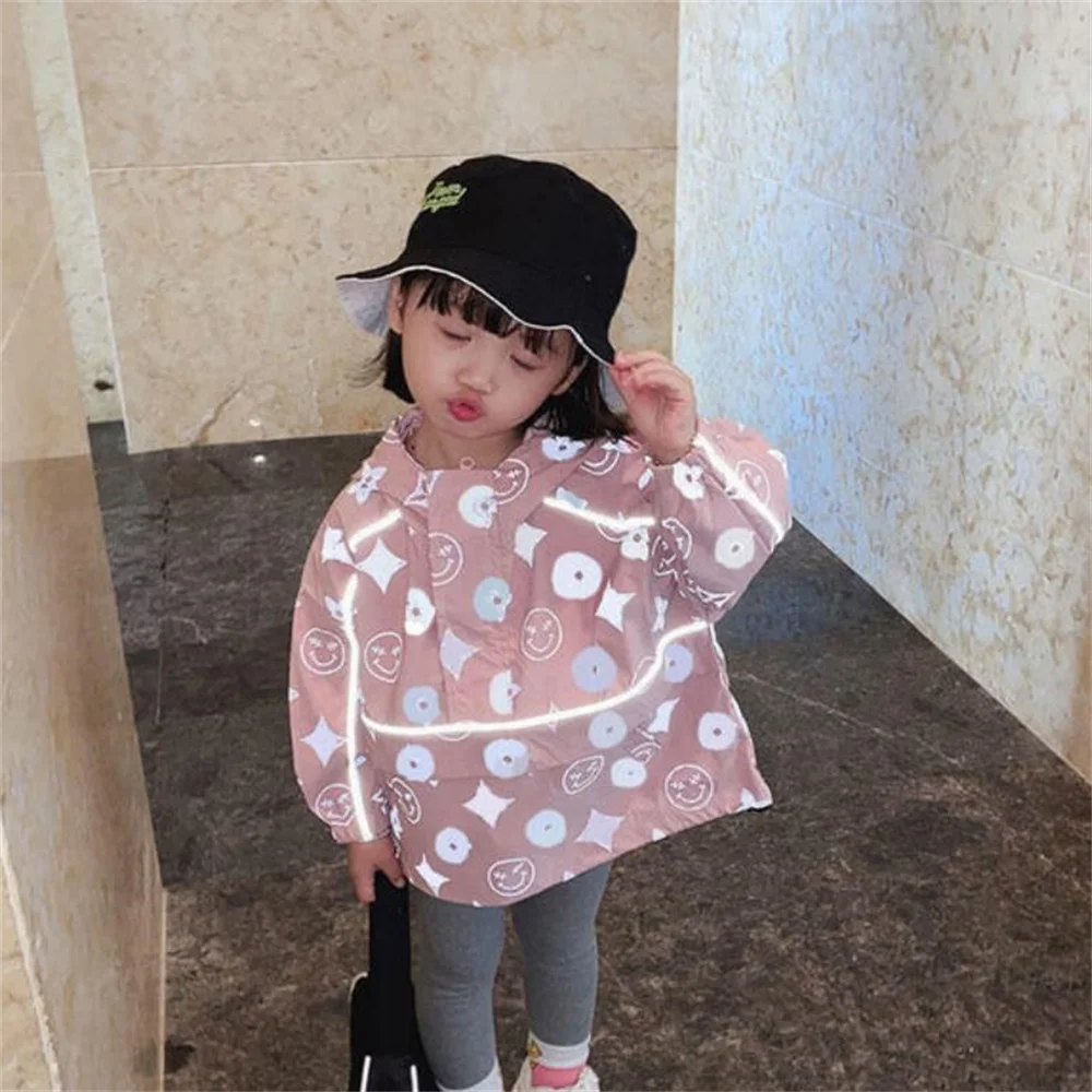 

2021 New 2021 children's spring and autumn summer waterproof girl's clothing children's waterproof reflective jacket