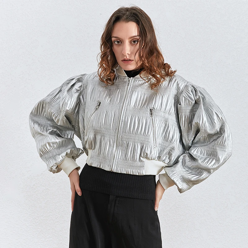 TWOTWINSTYLE повседневные популярные цветные куртки с рюшами женские короткие пальто