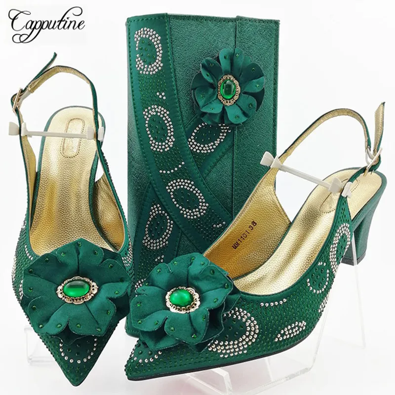 Новинка Роскошные женские туфли со стразами в европейском стиле и сумочка