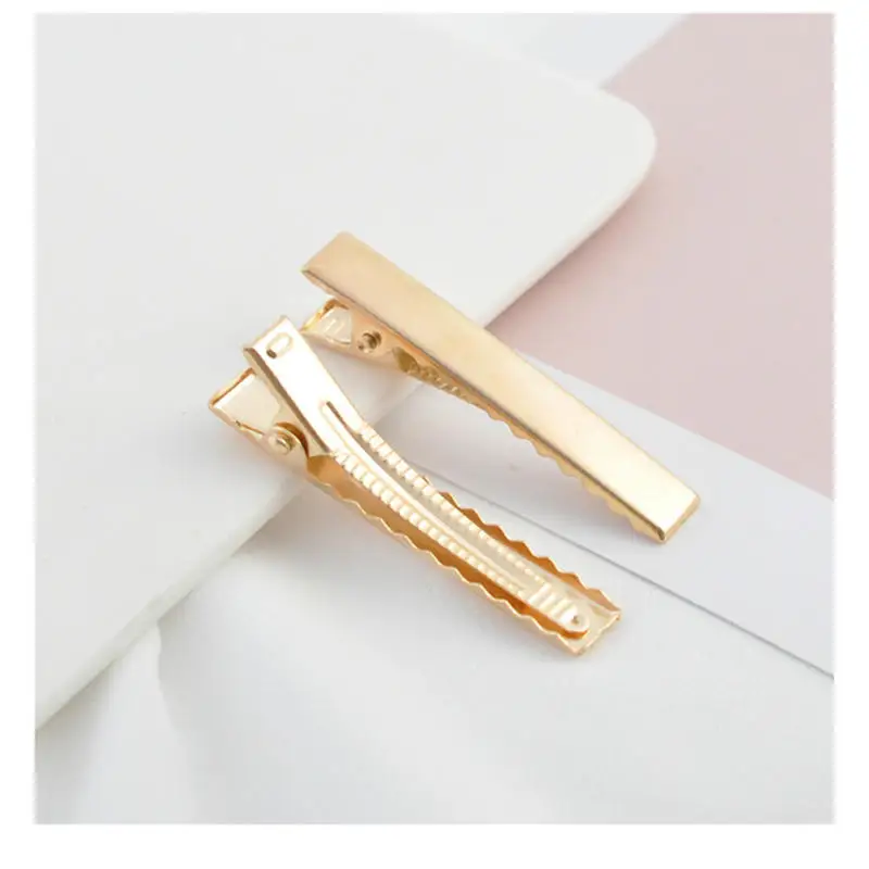 Модные женские металлические заколки-КРОКОДИЛЬЧИКИ с одним зубцом золотые