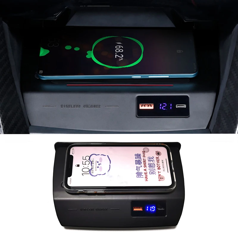 

15W Car wireless phone charger for Honda Civic MK10 10th 2016-2021 fast charger charging plate pad phone holder accessories
