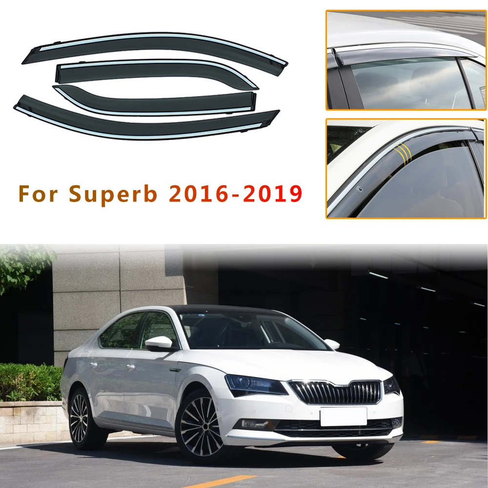 

4PCS Car Window Sun Visor For Skoda Octavia/Fabia/Superb/Rapid Spaceback/KODIAQ/KAROQ/KAMIQ Window Deflectors Car Accessories