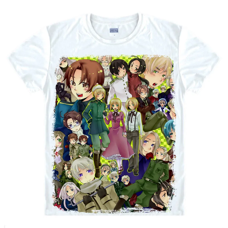 Футболка мужская с мультяшным принтом Axis Powers APH удобный топ для косплея забавная