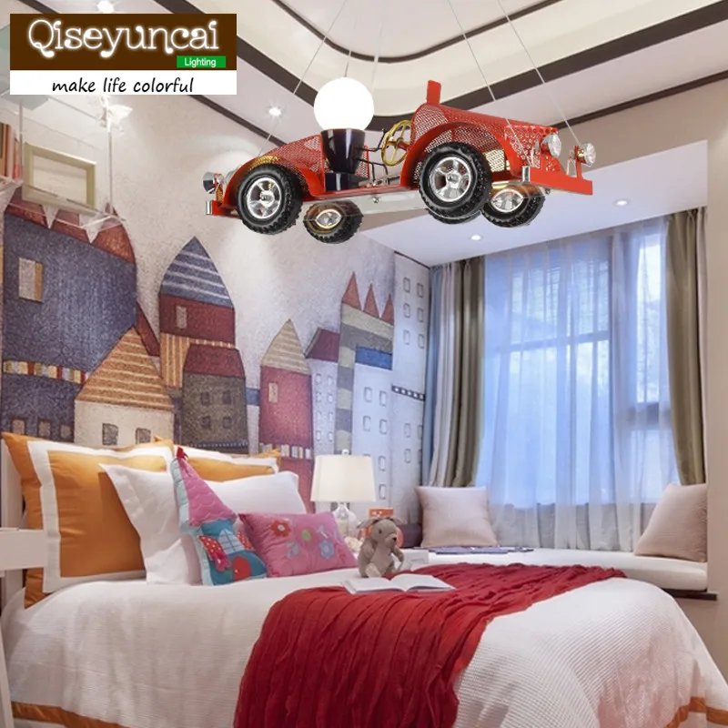 

Qiseyuncai new car children's room chandelier Creative personality clothing shop decoration lamp Boy room bedroom lamps