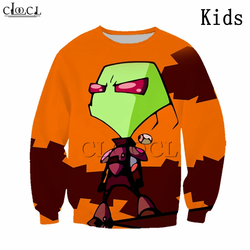 Футболки в стиле аниме Харадзюку с принтом Invader ZIM толстовка для мальчиков и