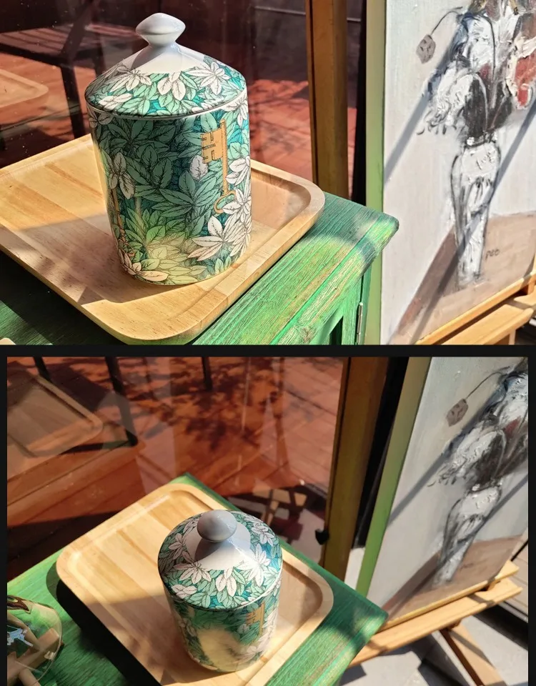 Креативный цветок зеленый лист подсвечник ручка для макияжа коробка хранения