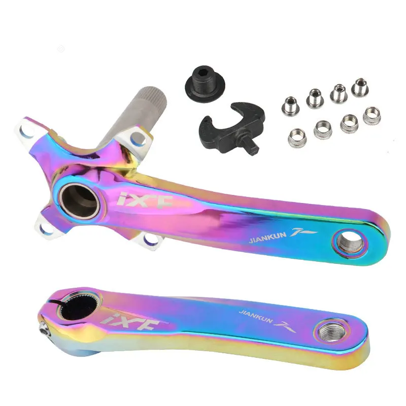 

7colors Bicycle Crank Integrated 4 Arm Crank Teeth Plate For Mountain Bike Road Bike Folding Bike Refitting Bicycle Parts