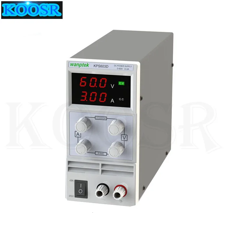 DC Voeding KPS603D Variabele 60V 3A Verstelbare импульсный Gereglementeerde Digitale met Alligator Leidt lab