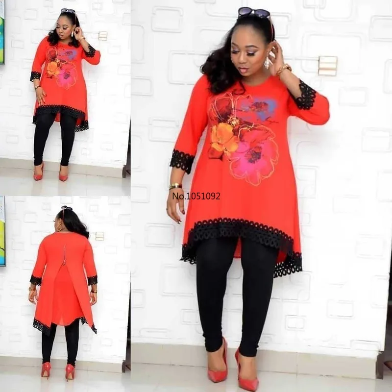 Элегантные африканские женские комплекты из двух предметов с принтом топ и штаны