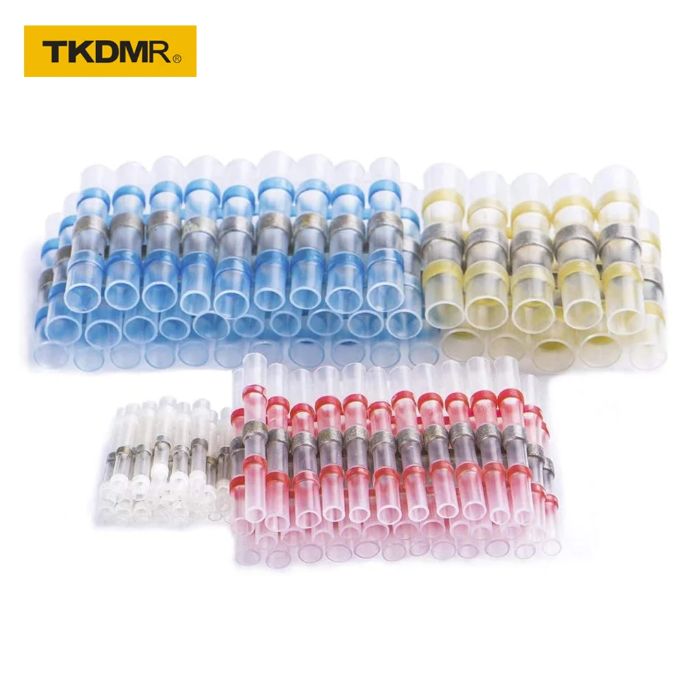 

10/30/50PCS Waterproof Solder Seal Sleeve Splice Terminals Heat Shrink Electrical Wire Butt Connectors Kit Assortment 10-26AWG