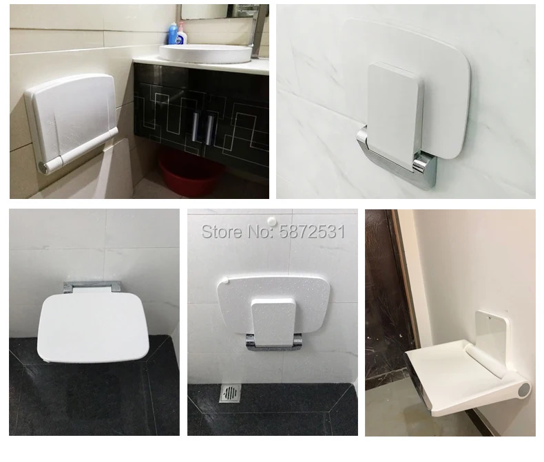 

2022 модный белый Устойчивый к царапинам складной душевой стул для ванной комнаты настенное крепление душевое сиденье для пожилых людей скла...