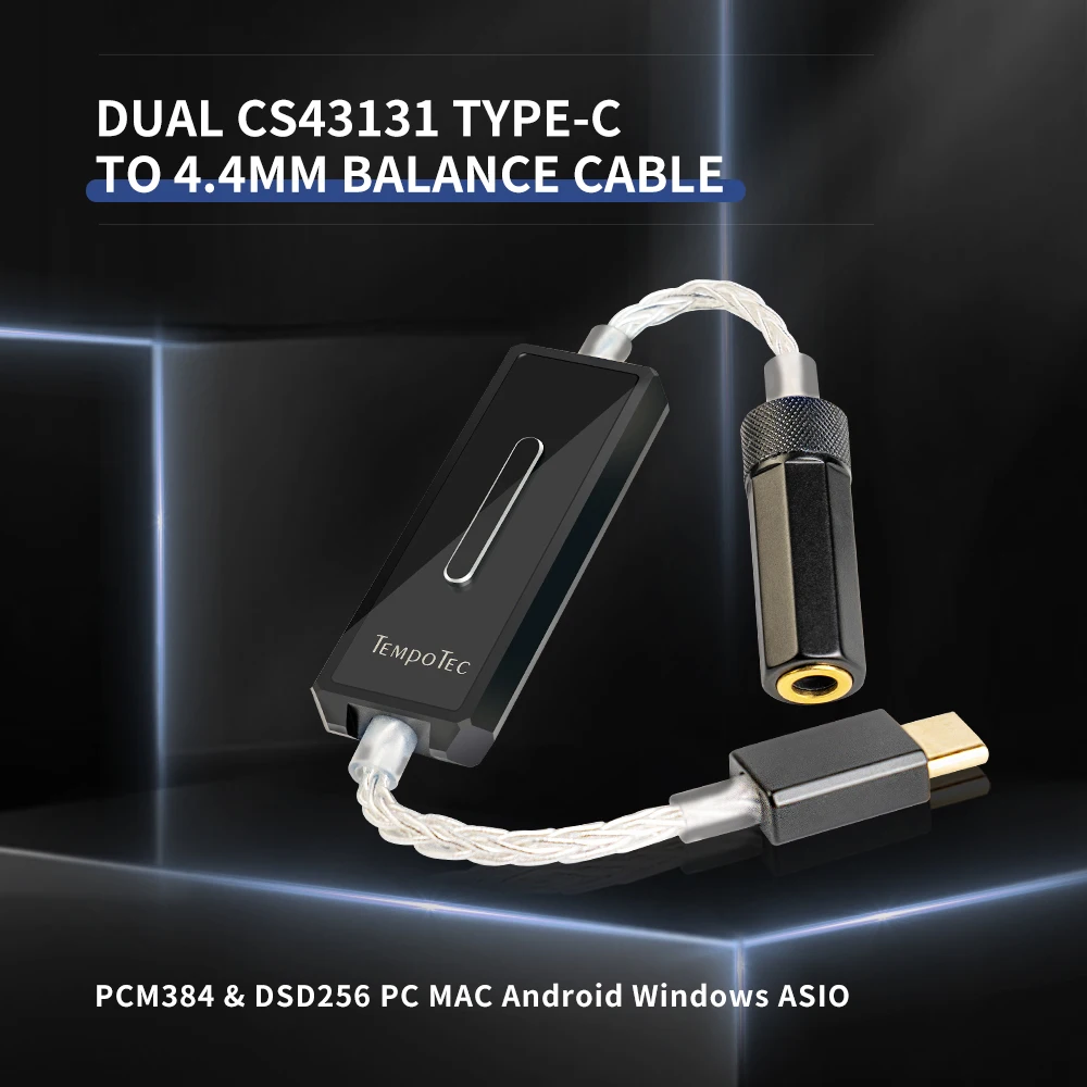 Усилитель для наушников TempoTec Sonata E44 Dual CS43131 USB Type C до 4 мм Баланс DAC & AMP DSD256 (родной)