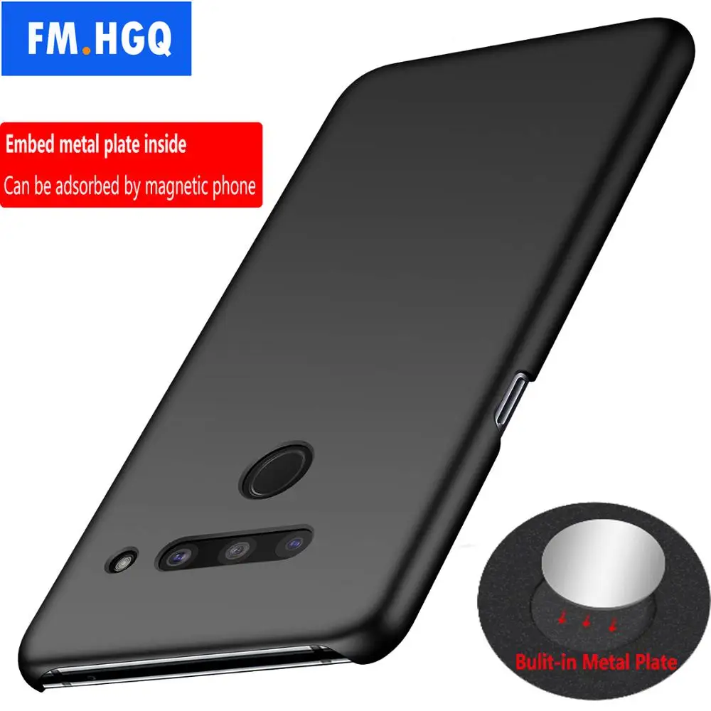 Magnetic Car Holder Case For LG V50 ThinQ V40 Hard PC Cover for LG V50 V30 V20 V10 Ultra-thin Breathable Scrub Case