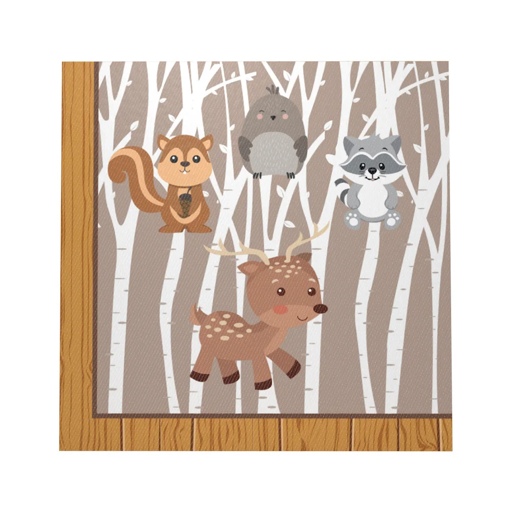 napkin 10pcs Забавные Животные тема disney Бэмби Лось Совы лисы Ежик одноразовая посуда вечерние детский день рождения, День благодарения вечерние декор, Декор для дома - Цвет: napkin 10pcs