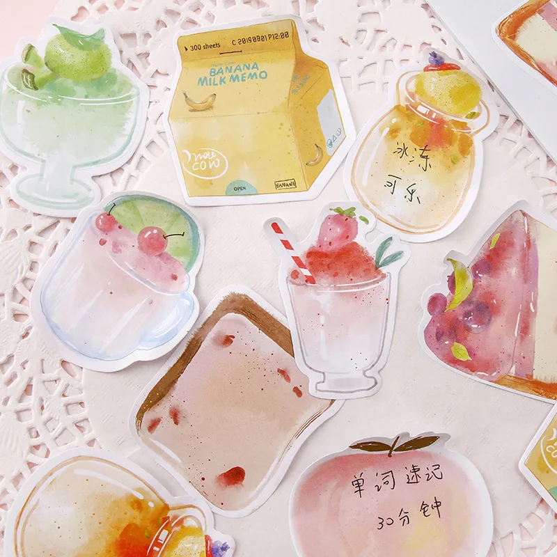 30 шт./компл. Kawaii наклейки торт фруктовая форма сообщение заметки Memo бумажные