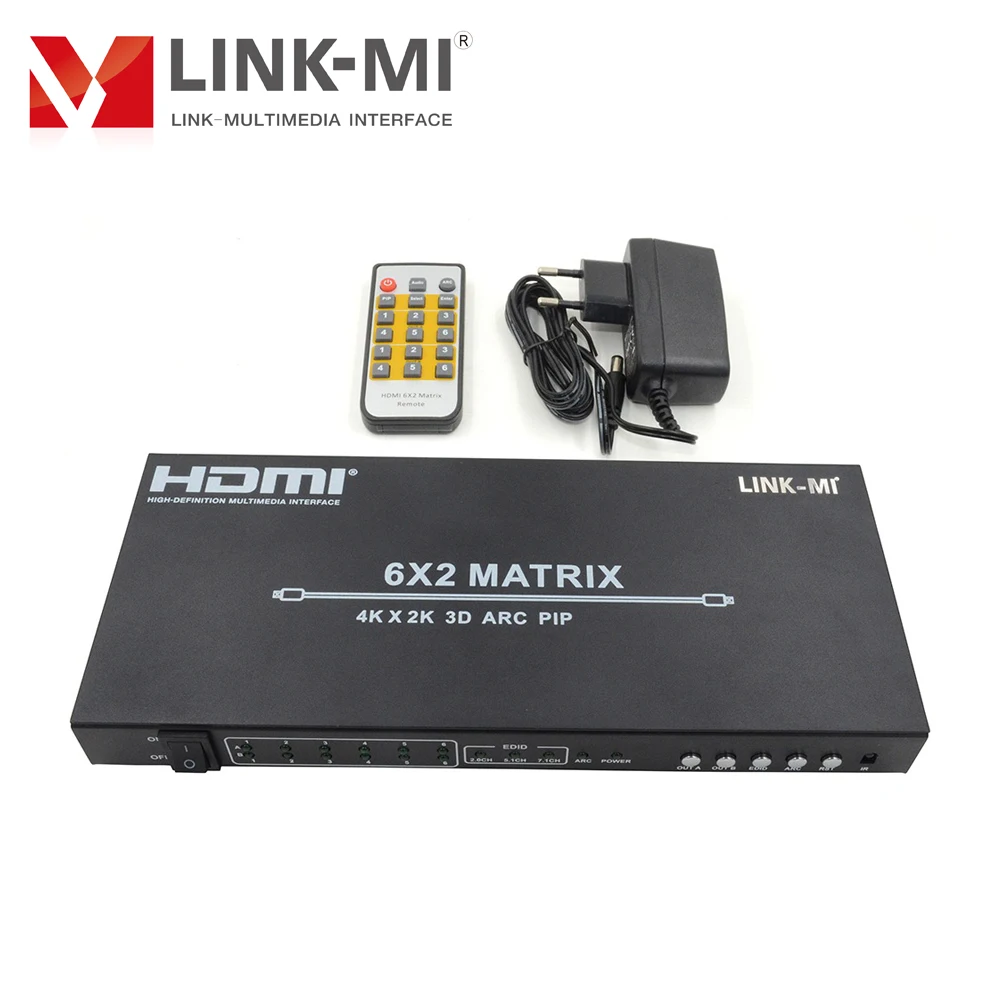 LINK-MI 6x2 матрица 4K с двойной дугой 1x2 сплиттер 6x1 Hdmi переключатель домашнее видео для Blue-Ray 6 в 2 выхода HDMI матричный коммутатор (art.: 7a638422a) - 7a638422a