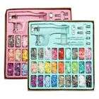 80270 наборов пластиковых кнопок T5 для одежды, набор сделай сам + набор швейных инструментов, простые пресс-клещи, синийрозовый цвет