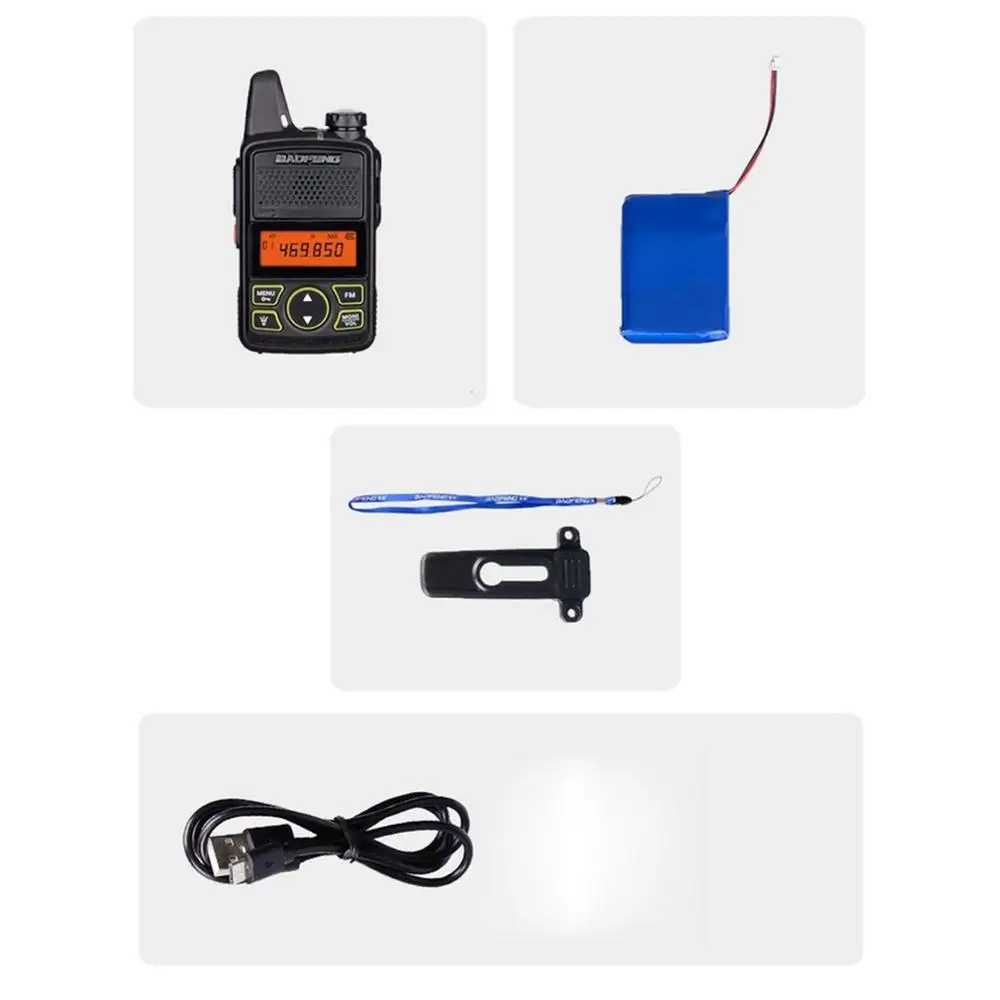 

BF-T1 Mini Walkie Talkie Portable Two Way Radio Portable Radio FM Function Handheld Transceiver