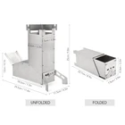 Походная печка складной дровяной печи Нержавеющаясталь Пикник барбекю Rocket плита W8EE