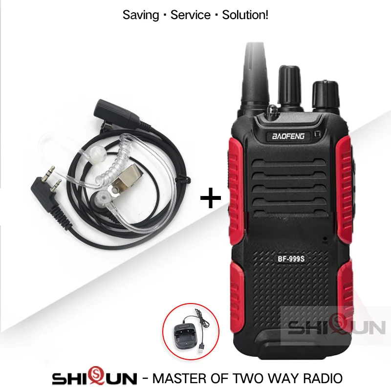 USB-Air Tube HD Горячая Baofeng bf-999s Plus Walkies Uhf band военный уровень двухстороннее радио 999S(2) для безопасности, отеля, ветчины BF999s обновление 888s 5W - Цвет: USB-Air Tube HD