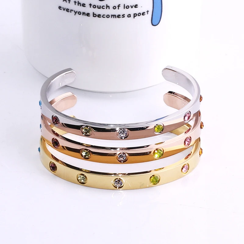 

Браслет женский из нержавеющей стали, Роскошный Регулируемый браслет с подвесками в форме сердца, цвета: золото, серебро, розовое золото, по...