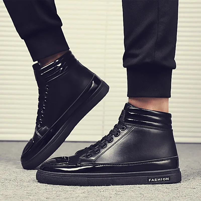 Модные уличные кожаные красные туфли zapatos De Hombre черные повседневная обувь