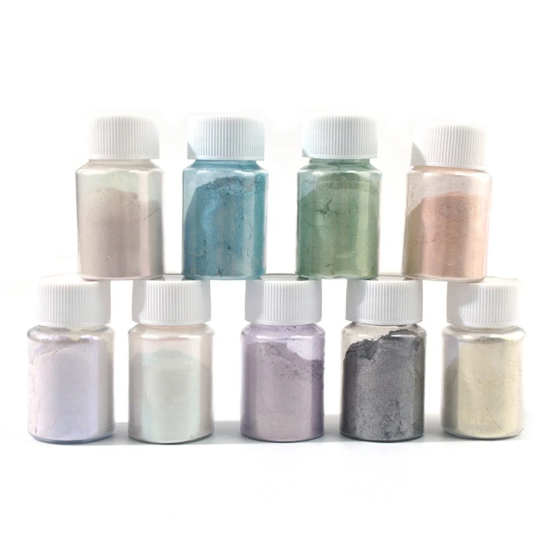 

87HC Polarizing Powder Resin Pigment Dye UV Resin Epoxy DIY 9 Colors Dyes Candle Making Make-up Nails Etc