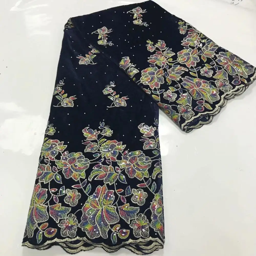 

Блестки, бархатная кружевная ткань с камнями, вышитые Африканские кружева, роскошный дизайн, бархатная ткань для свадебного платья, 5 ярдов