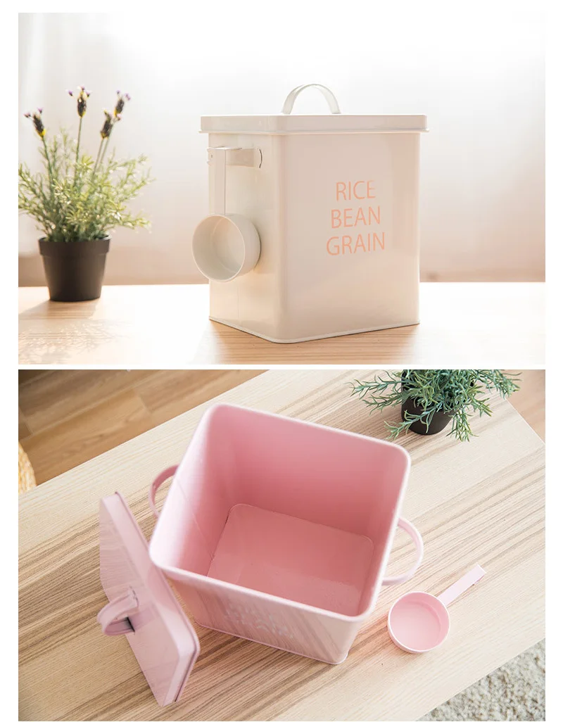 

Pet Grain Barrel Multi Function Tin Storage Box Washing Powder Barrel Surface Barrel Rice Barrel Household Goods Storage Bucket