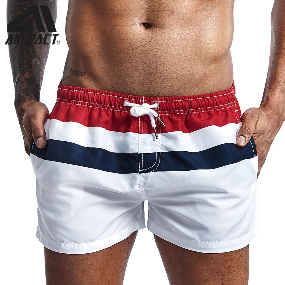 Fashion New Men's Board Shorts Fast Dry Male Swim Trunks Striped Casual Sport Surf Beachwear Hybird Shorts AM2212