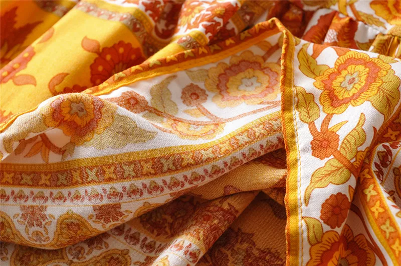 

Women Boho Floral Skirts Wraps Summer Clothing High waist Elastic Beachwear Casual Ruffle Skirt Flower print Holiday Female Girl