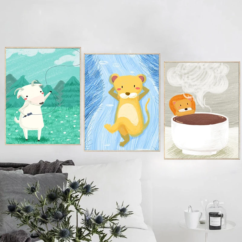 

RUOPOTY 3 шт. милые животные картина маслом по номерам ручной работы цифровая Картина на холсте уникальный подарок для взрослых детей 40 х 50 см ра...