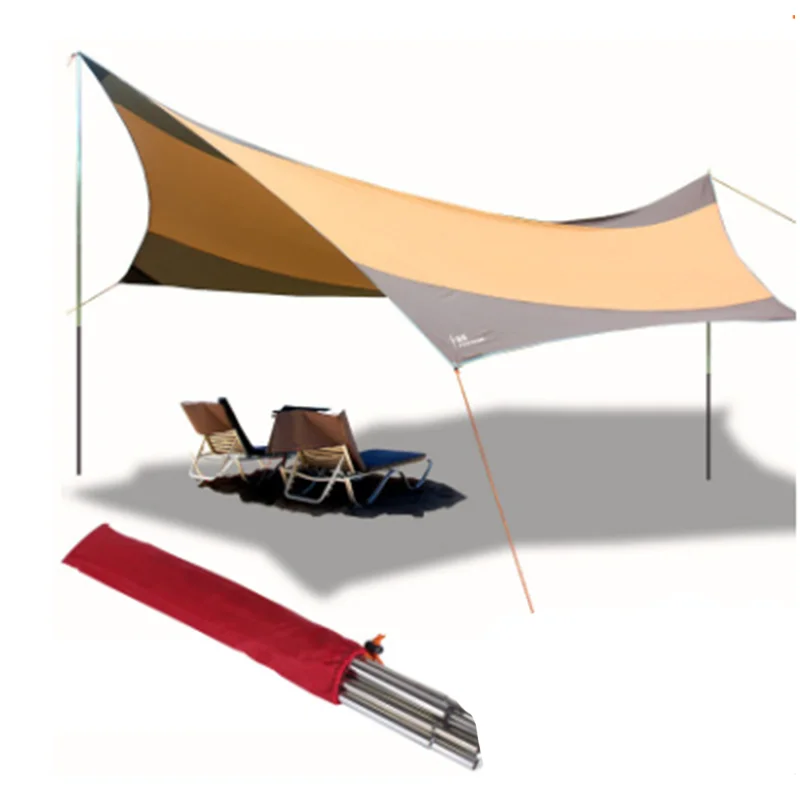 

GRNTAMN Sunrise Hexagonal Tarps Windproof Rainproof Sunshade Anti-ultraviolet Awning With Iron Alloy Rod For Camping Tent