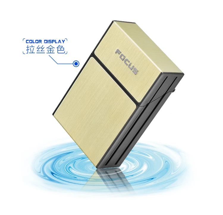 Фокус Абсолютно держатель Ciagrette коробка со съемными USB электронными зажигалками Беспламенное ветрозащитное табачное портсигар чехол зажигалки