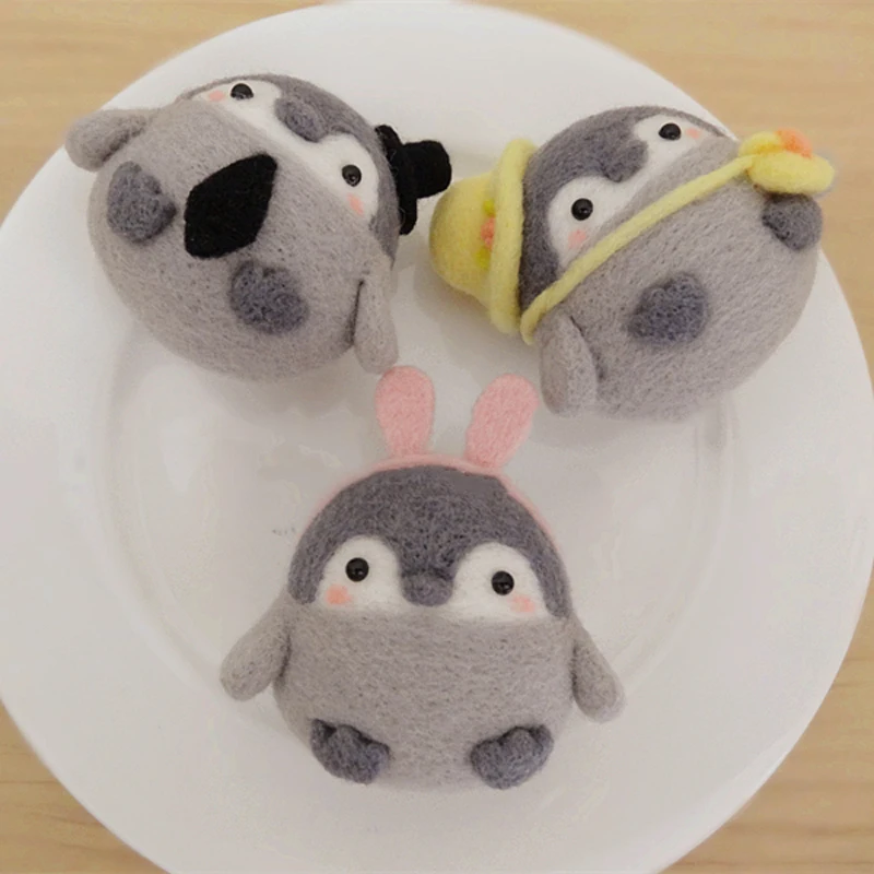 Мультяшный Пингвин кролик ручной работы валяние необработанный творческий