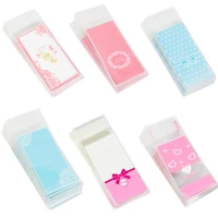 100pcs mini plastic candy bags heart printed cookies lollipop opp self adhesive bag wedding birthday gift lipstick packing pouch