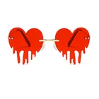 Модные солнцезащитные очки без оправы в форме сердца, женские солнцезащитные очки в форме слезы, уникальные винтажные очки в стиле стимпанк, UV400, очки для вождения, 2021