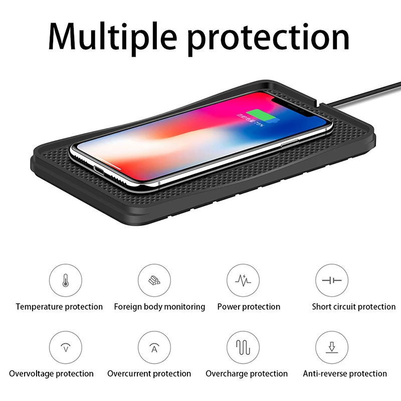10w qi wireless car phone charger fast charging pad mat for iphone11pro xr max samsung s9 xiaomi huawei smartphone charger free global shipping