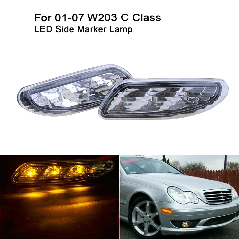 

Car LED Side Marker Light Bumper Turn Signal Lamps for Benz W203 C-Class 01-07