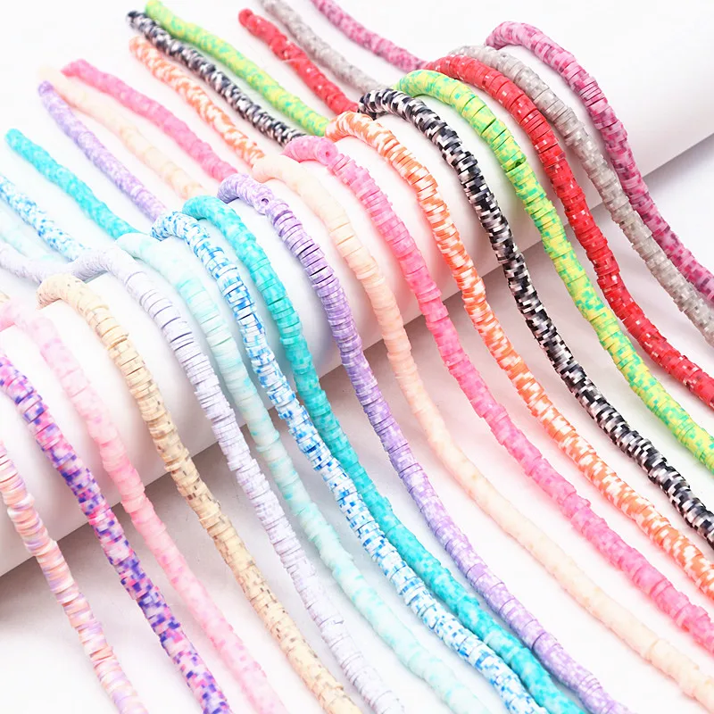 

6mm Flat Round Polymer Clay Beads 350pcs Resin Chip Disk Loose Spacer Handmade Beads For DIY Jewelry Making Bracelet