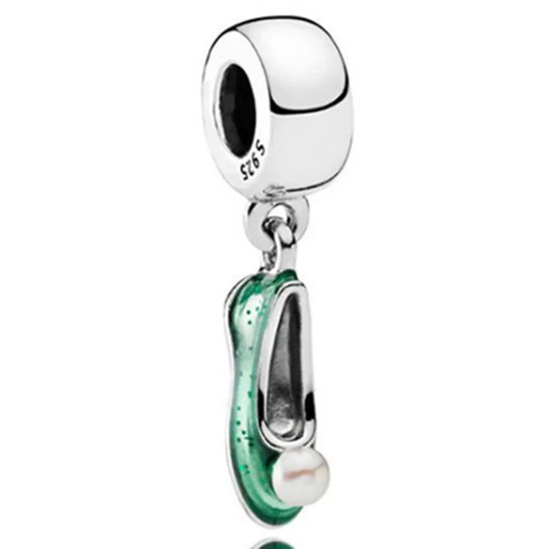 

Original 925 Sterling Silver Charm New Classic Small Ding Dang Shoe Pendant Fit Pandora Women Bracelet & Necklace Diy Jewelry