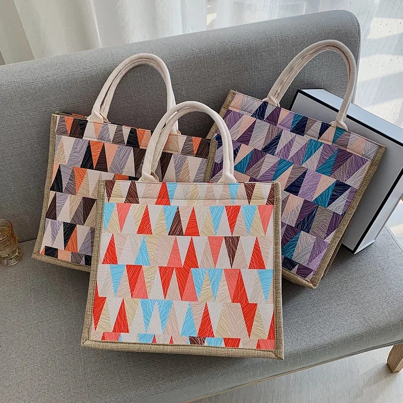 

Simple Big Bag Trend Shoulder Triangle Pattern Handbag Portable Tote Bag Handbags Women Bags Designer Women Handbags