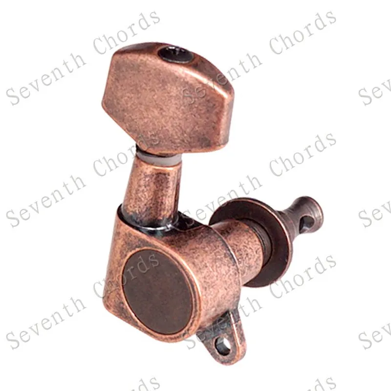 Набор из 6 штук медных и красных колышек в стиле ретро для тюнинга гитары тюнеры