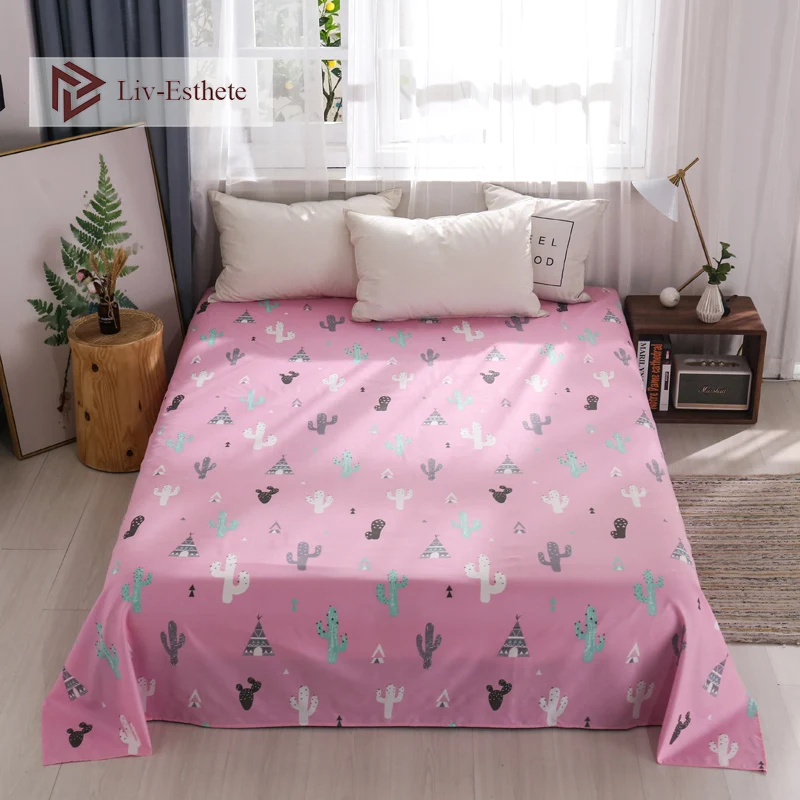Liv Esthete модная Скандинавская розовая простыня с рисунком кактуса постельное