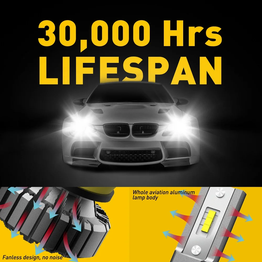 Светодиодные лампы для фар головного света H7 H4 CSP H8 H11 9005 HB3 9006 HB4 2 шт. | Автомобили и