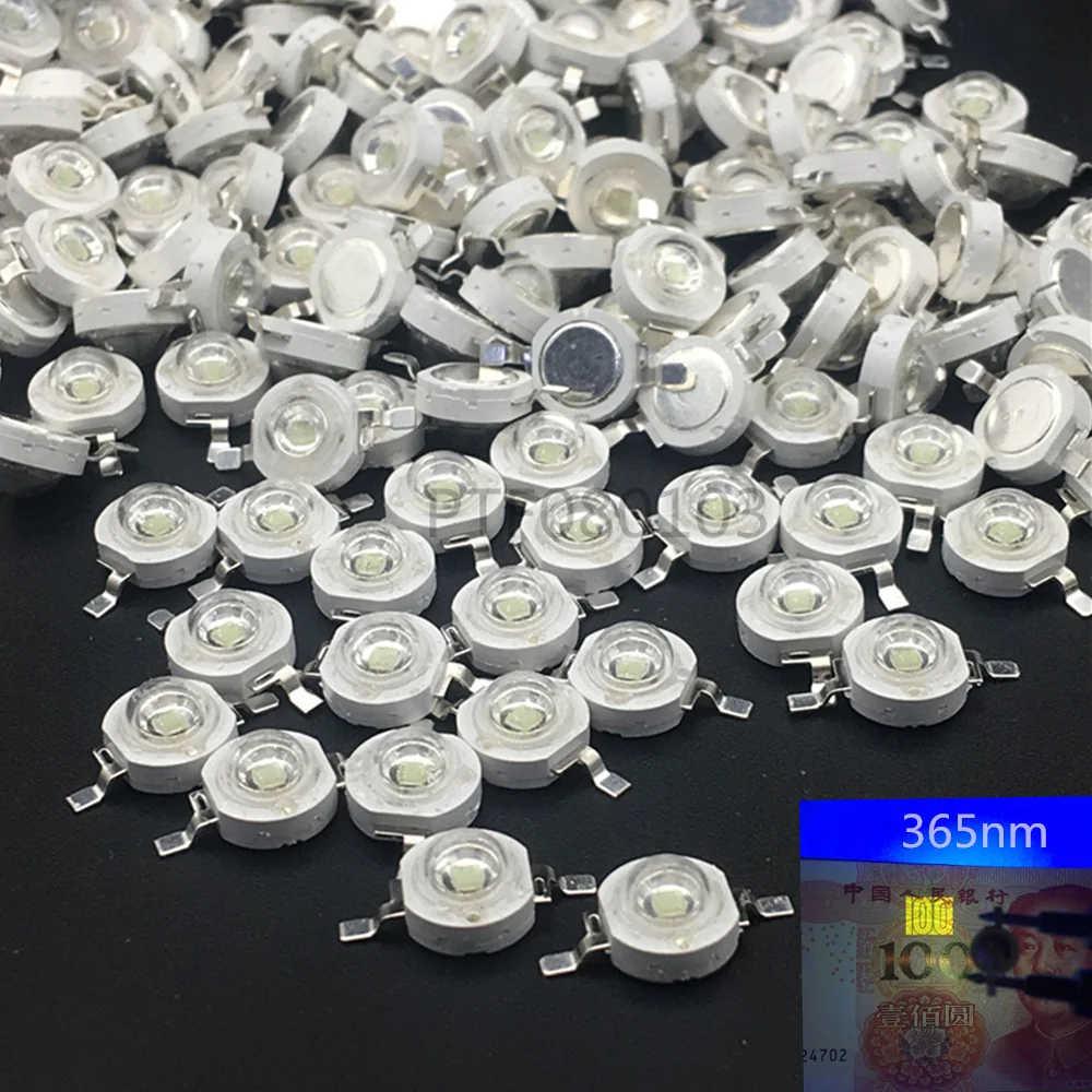 

3W UV Purple LED Ultraviolet Bulbs Lamp Chips 365nm 375nm 380nm 385nm 395nm 400nm 405nm 410nm 420nm 3W High Power Light