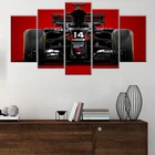 Модульный плакат на холсте, 5 шт., картины для домашнего декора, HD-печать, для гостиной, Lfa Romeo F1, картины с изображениями гоночных автомобилей, Настенная картина